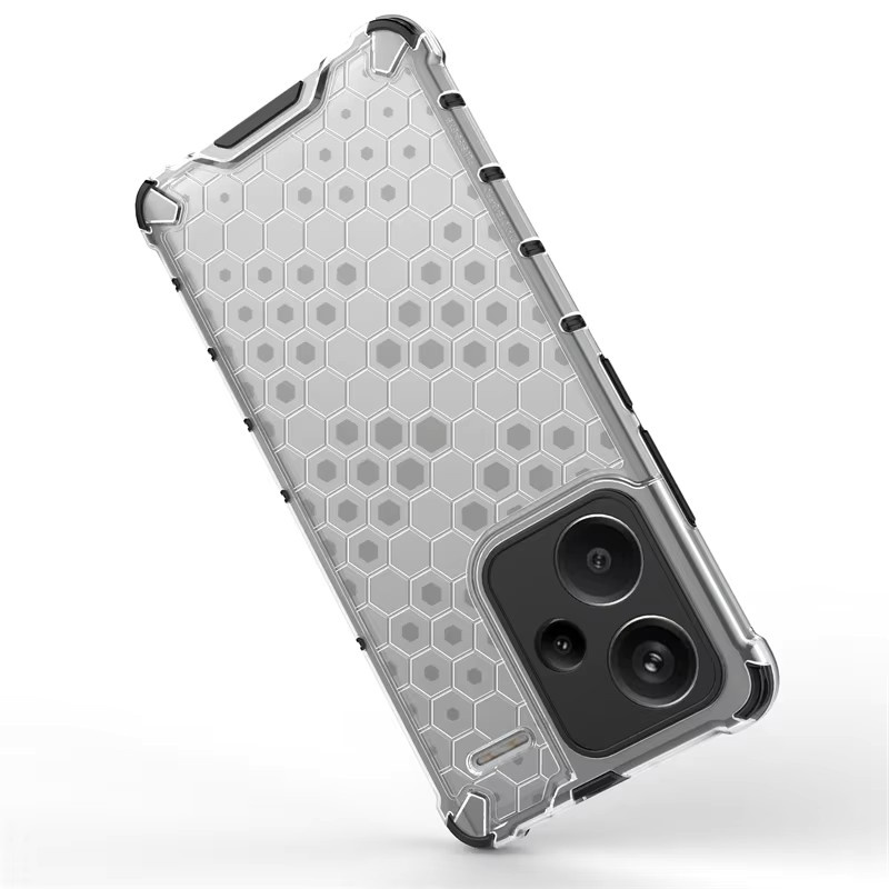 Stoßfeste Waben-Schutzhülle für Xiaomi Redmi Note 13 Pro Plus 4G 5G in Transparent - Bild 2