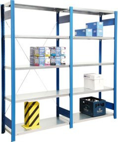 Regalwerk BERT-Lagerregal Plus Anbaufeld LR 5010 Stecksystem in Blau, H x B x T: 300 x 87,5 x 60 cm - Bild 1