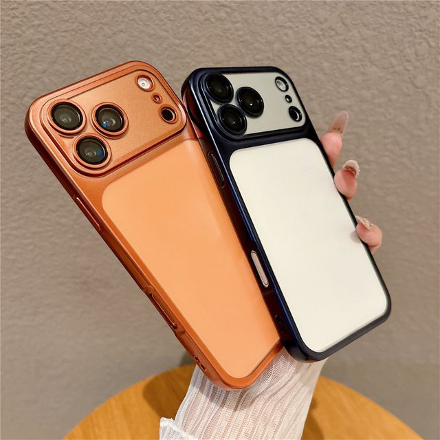 Fudusaidman Stoßfeste Vollschutzhülle mit Metallbeschichtung und Linsenschutz für iPhone 17 Air 16 16E 15 14 Plus 13 12 11 Pro Max in Schwarz - Bild 1