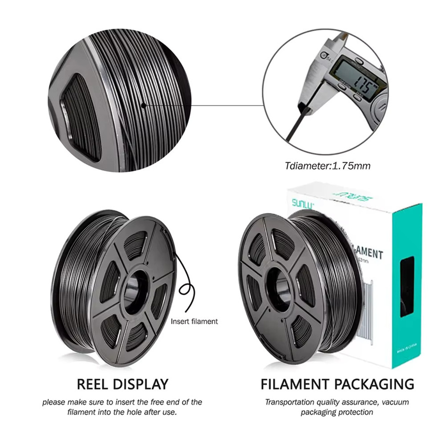 SUNLU PLA Plus Filament Set 1,75 mm transparent und purple, 10 Rollen à 1 kg, knotenfrei für FDM-Drucker - Bild 2