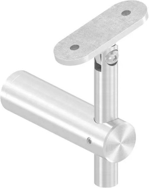FeNau Handlaufhalter aus Edelstahl in Silber, Gelenk Flach für Rohr mit 80 mm Wandabstand - Bild 1