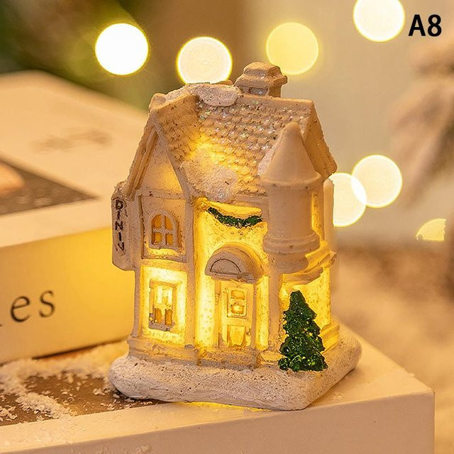 Heyin Weihnachtsdekoration Leuchtendes Dorfhaus aus Harz als Tischornament in Multicolor und Weiß - Bild 1