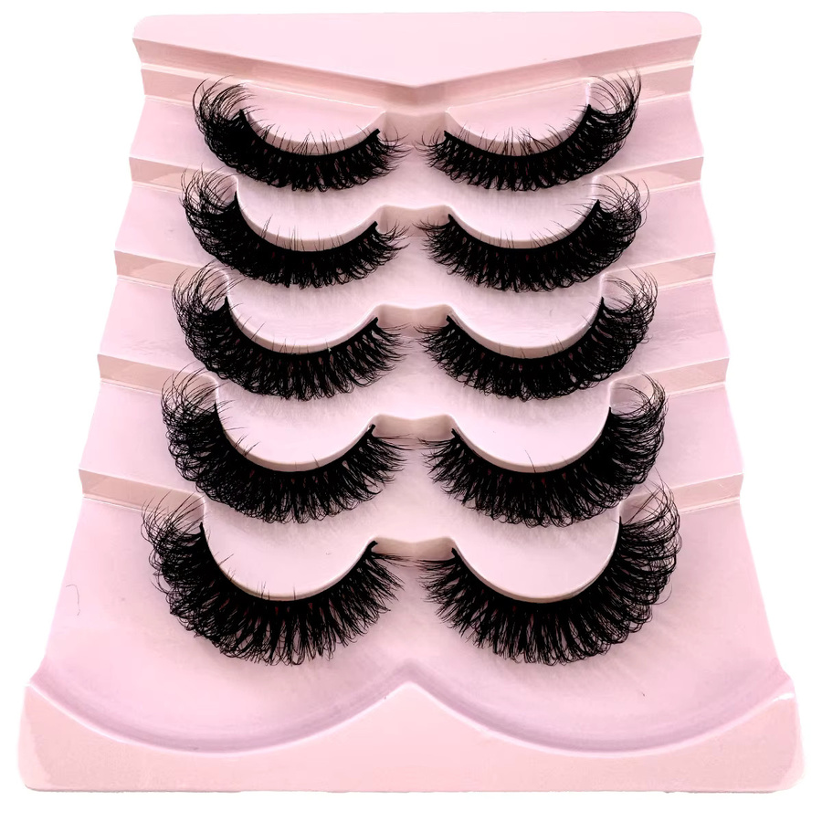 AMSDCN Künstliche Wimpern, Black, Natürlich, 5 Paar - Bild 3