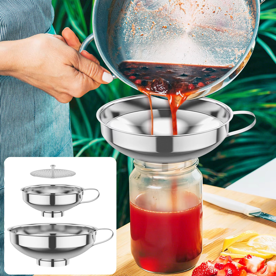 3-teiliges Trichter-Set von Willstar aus Edelstahl in Silber für Einmachgläser, Öl und Gewürze - Bild 2