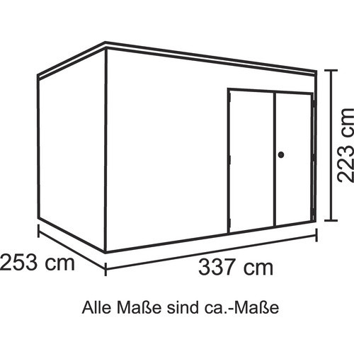 SKANHOLZ Gartenhaus Sydney 4 aus Holz in Grau, B/H/T: 337 x 223 x 253 cm - Bild 2