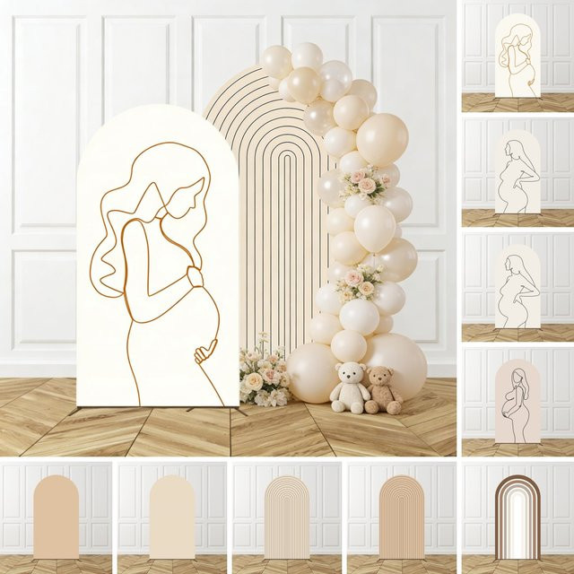 Yeele Boho Fotohintergrund Beige für Baby Shower und Gender Reveal Partys - Bild 1