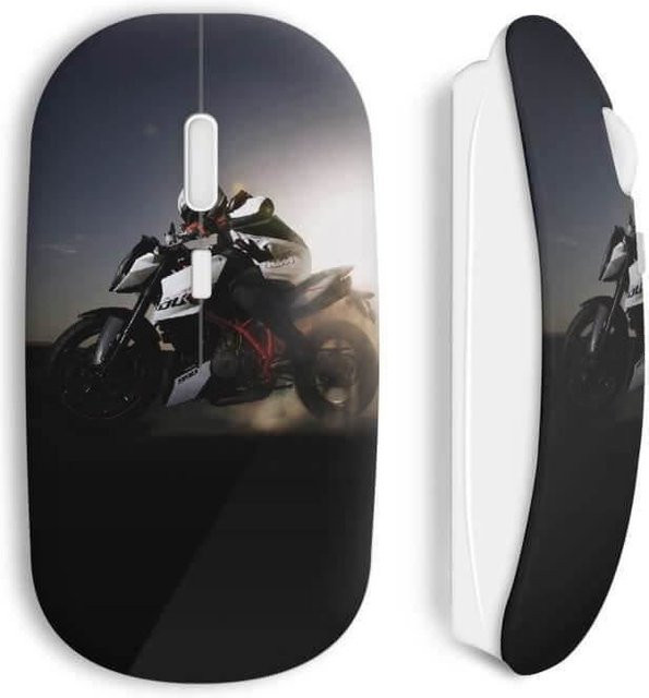 MANIACASE Drahtlose Wi-Fi Motorradmaus für KTM 990 Super Duke in Schwarz - Bild 1