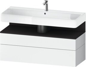 Duravit Waschtischunterschrank Qatego Wandmontage Grau/Weiß mit integrierter Beleuchtung und Innenschubladen B/T/H: 119 x 47 x 59 cm - Bild 1
