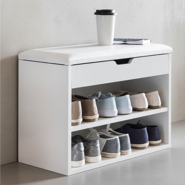 Schuhbank CIGNO von KADIMA DESIGN mit Stauraum, Weiß, B/T/H: 60 x 30 x 40 cm - Bild 1