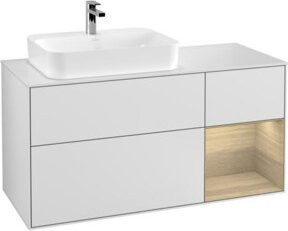 V&B Waschtischunterschrank Finion mit Wandbeleuchtung, Weiß lackiert, Breite: 120 cm - Bild 1