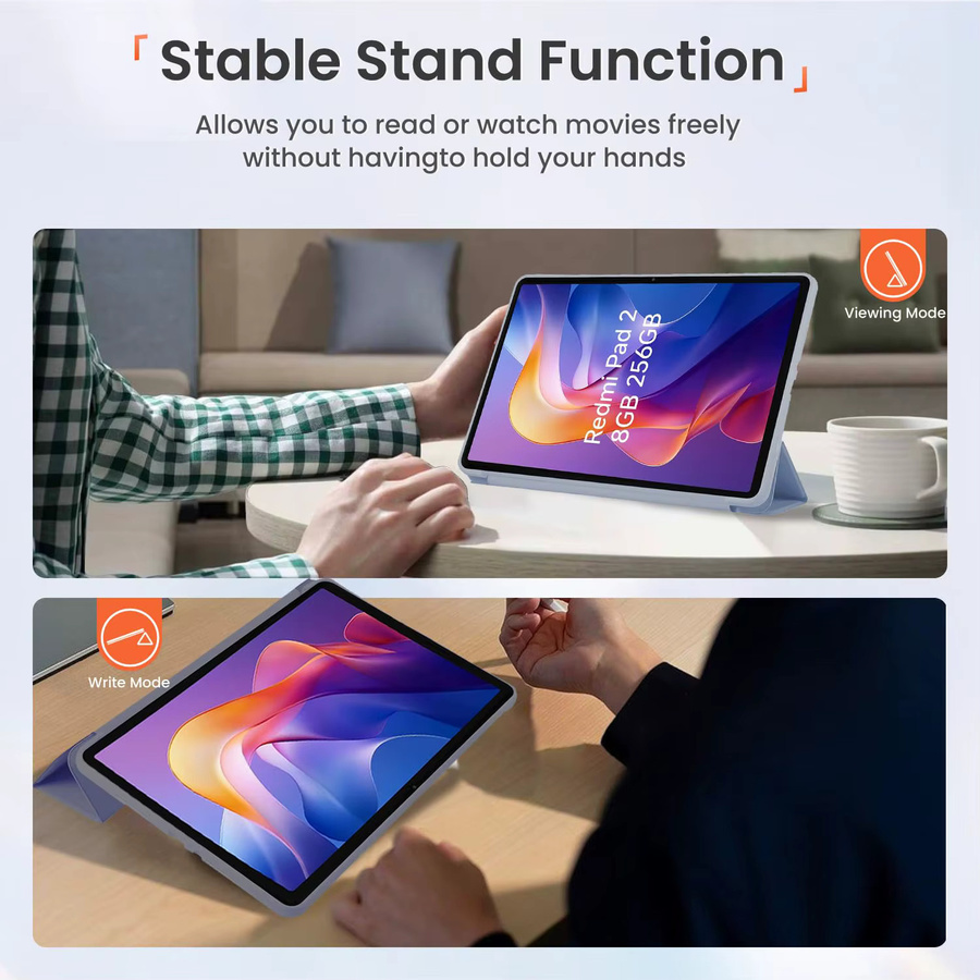 Xiaomi Schutzhülle für Redmi Pad 2 2025 11 Zoll aus Silikon mit Standfunktion und Auto-Schlaf-Aufwach-Funktion in Grau oder Blau - Bild 4