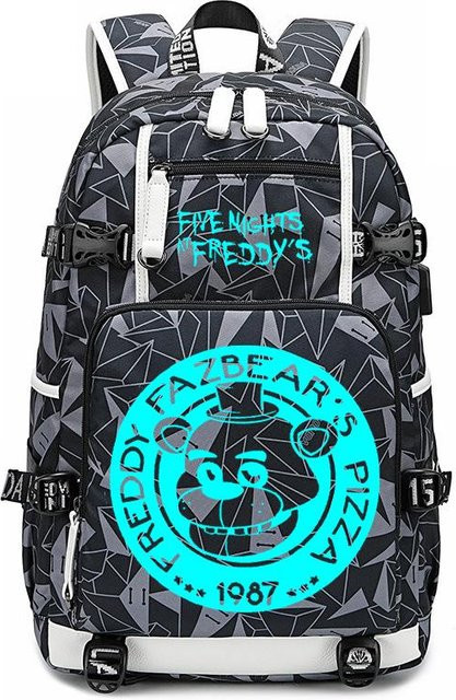 3-teiliges Schulrucksack-Set für Schüler in Schwarz aus Oxford-Stoff mit großem Fassungsvermögen, Schultergurt und Federmäppchen, B/T/H: 48 x 32 x 15 cm - Bild 1