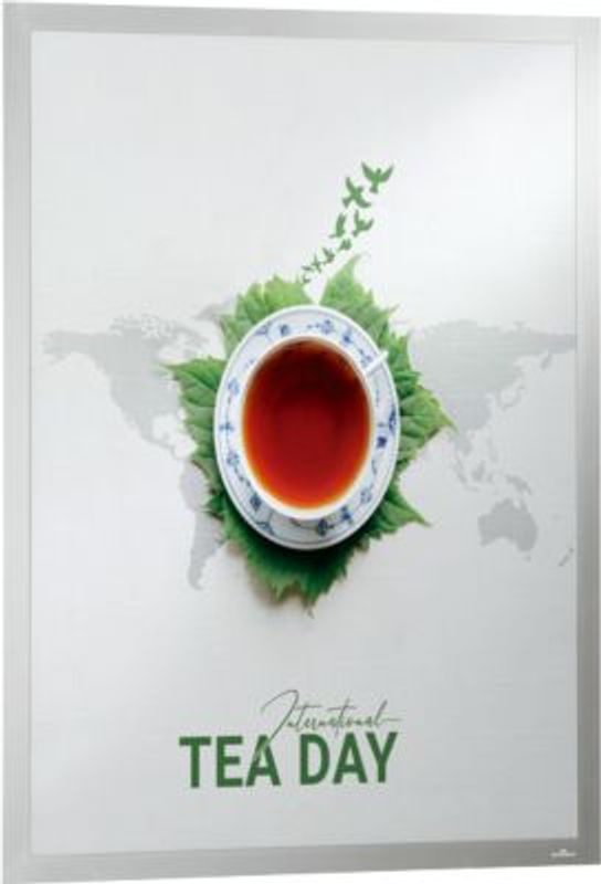 Durable DURAFRAME Poster Inforahmen mit Magnetverschluss und aufklappbarer Front, silber, B 54,5 cm x H 74,5 cm x T 2,8 cm - Bild 2