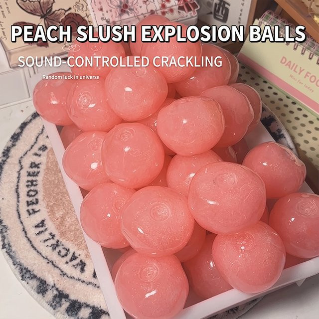 Hot Toys ASMR Pfirsich-Slushy Quetschspielzeug, durchscheinend rosa Stressball, Jelly Mochi Squeeze Toy - Bild 1
