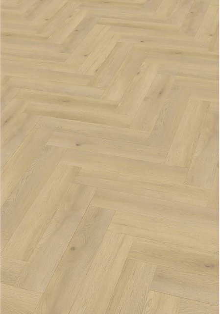 Check One Click-Vinylboden Ziegelhof Oak Herringbone in Braun und Beige in Holzoptik - Bild 1