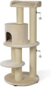 MORE Kratzbaum Rune in Beige mit integriertem Spielzeug und Sisal-Elementen - Bild 1