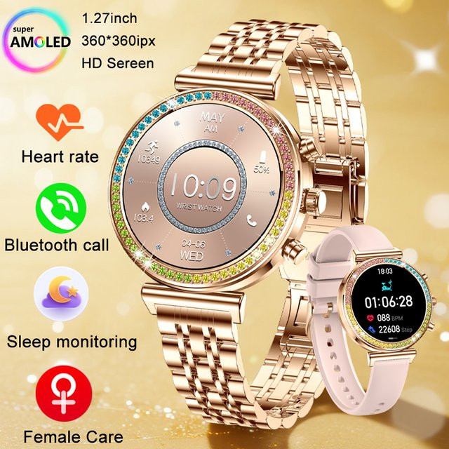 rollstimi Smartwatch, Diamant, Roségold, Edelstahl, Damen - Bild 1