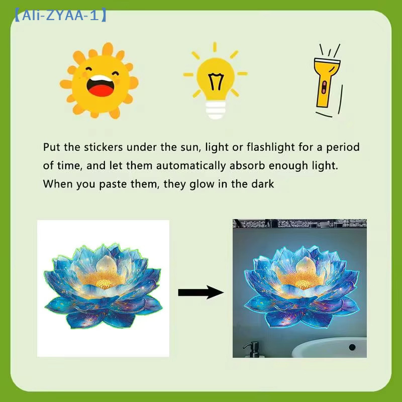 ZYAA-1 Selbstklebende Leuchtende Blumen Wandaufkleber aus PVC in Mehrfarbig für Heimdekoration und Auto - Bild 3