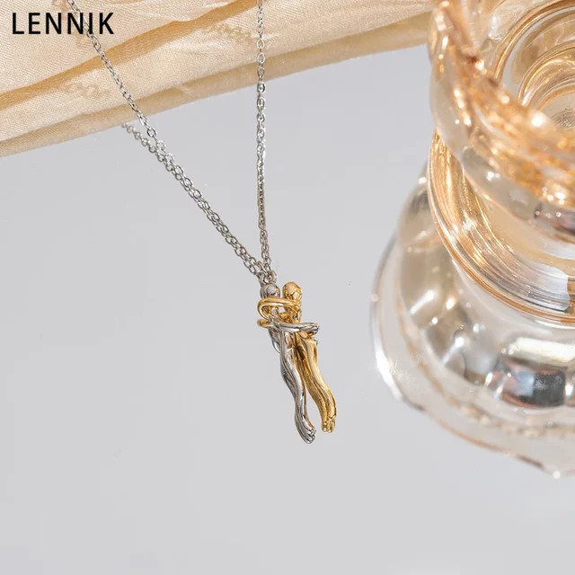 LENNIK Paar-Anhänger Edelstahl, Bicolor, Unisex - Bild 1