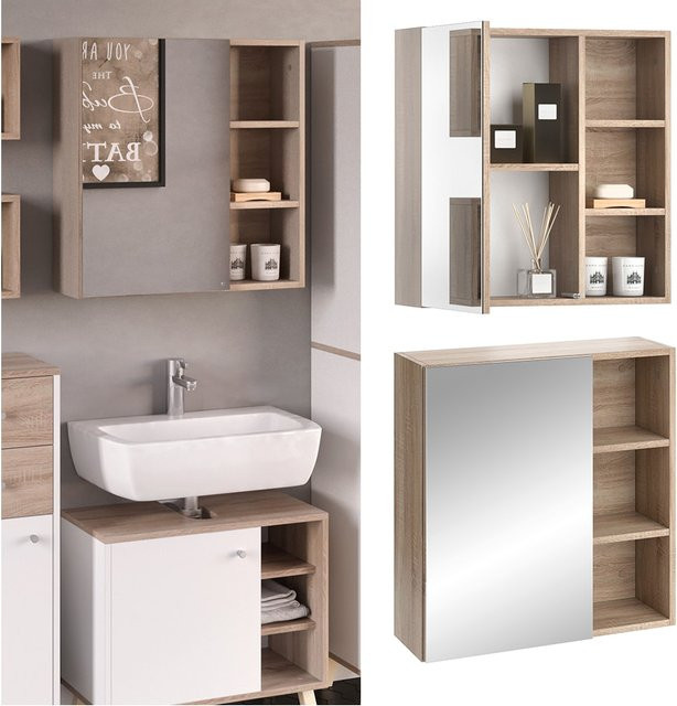 Vicco Badspiegelschrank Senyo Sonoma Eiche B/H: 62 x 64 cm - Bild 1