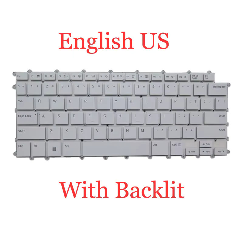 RTDPART Laptop-Tastatur mit Hintergrundbeleuchtung für LG 14Z90R Serie in Schwarz/Weiß mit Koreanisch und Englisch Layout - Bild 2