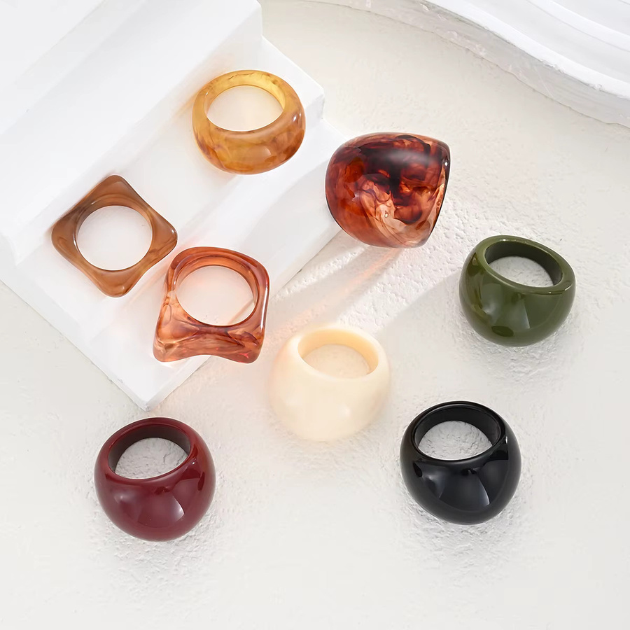 8-teiliges Ring-Set Kunststoff, Bunt, Damen, Vintage - Bild 2