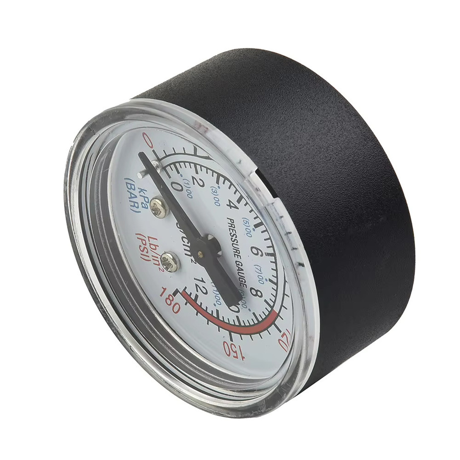 HpLive Hydraulisches Manometer in Schwarz mit 50 mm Zifferblatt, 1/4 Zoll BSP-Gewinde, Messbereich 0–180 PSI / 0–12 Bar - Bild 3