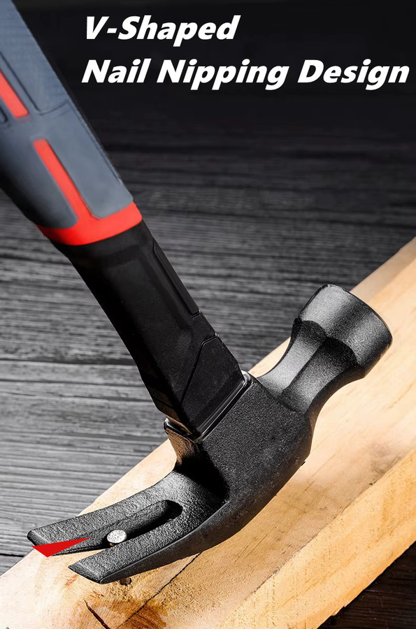 NIUXIANG Multifunktionaler Klauenhammer Ramshorn Nagelhammer mit technischem Griff für Zimmerei und Handwerk - Bild 4