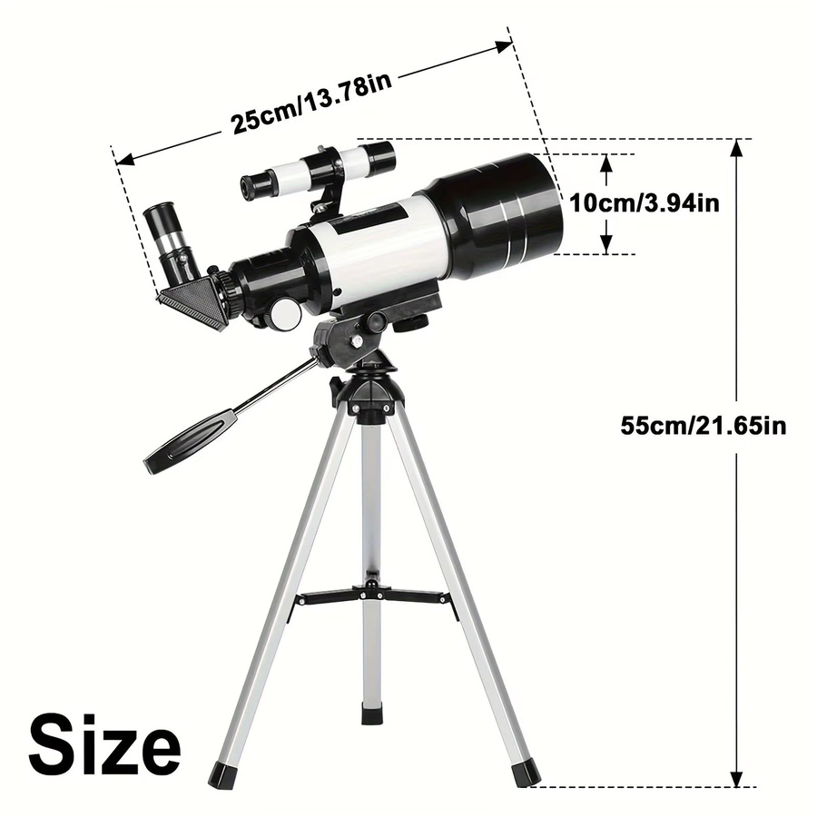 Suncore Astronomisches Teleskop F30070M in Weiß mit Stativ, 70 mm Blende und 300 mm Brennweite inklusive 3 Okularen - Bild 2