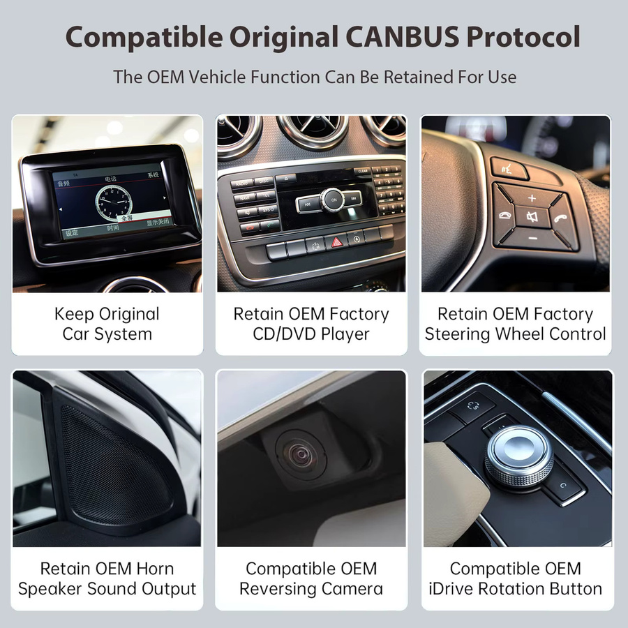 AUTOABC 12,3 Zoll Auto Radio für Mercedes Benz B-Klasse B180 B200 B220 B260 W245 W246 mit CarPlay und Android Auto Multimedia Player Touchscreen in Schwarz - Bild 3
