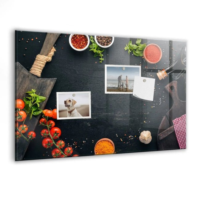 Tulup Magnettafel aus Glas in Weiß, B: 60 cm, H: 40 cm - Bild 1