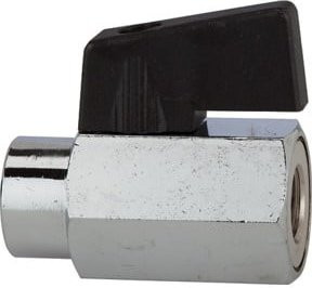 Riegler Mini-Kugelhahn aus Messing in Silber, G 1/8 IG, DN 8 - Bild 1