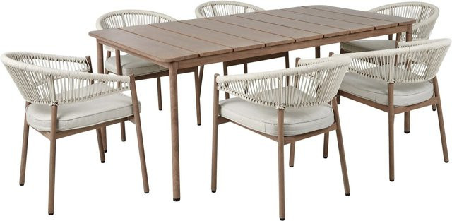 Beliani Gartentisch Set FLAVIA in Taupe mit Aluminium und Metall in Beige und Braun - Bild 1