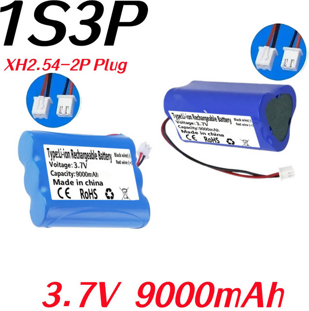 Aleaivy Li-Ionen-Akku 1S3P 3,7 V 9 Ah wiederaufladbar für LED-Licht und Bluetooth-Lautsprecher in Blau - Bild 1