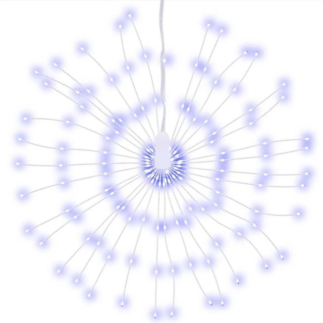 vidaXL Weihnachtsbeleuchtung Feuerwerk Set 4 Stück, 140 LEDs in Blau, mit Fernbedienung und Timer, IP44 wasserdicht, Höhe: 17 cm - Bild 1