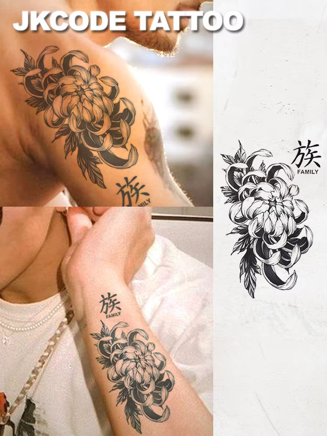 JKCODE TATTOO Kräuter-Tattoo-Aufkleber, temporär, wasserfest - Bild 5