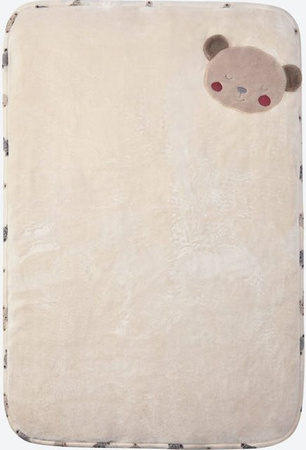 Wattierte Baby-Decke mit Bären-Motiv von Liegelind in Beige aus Baumwolle