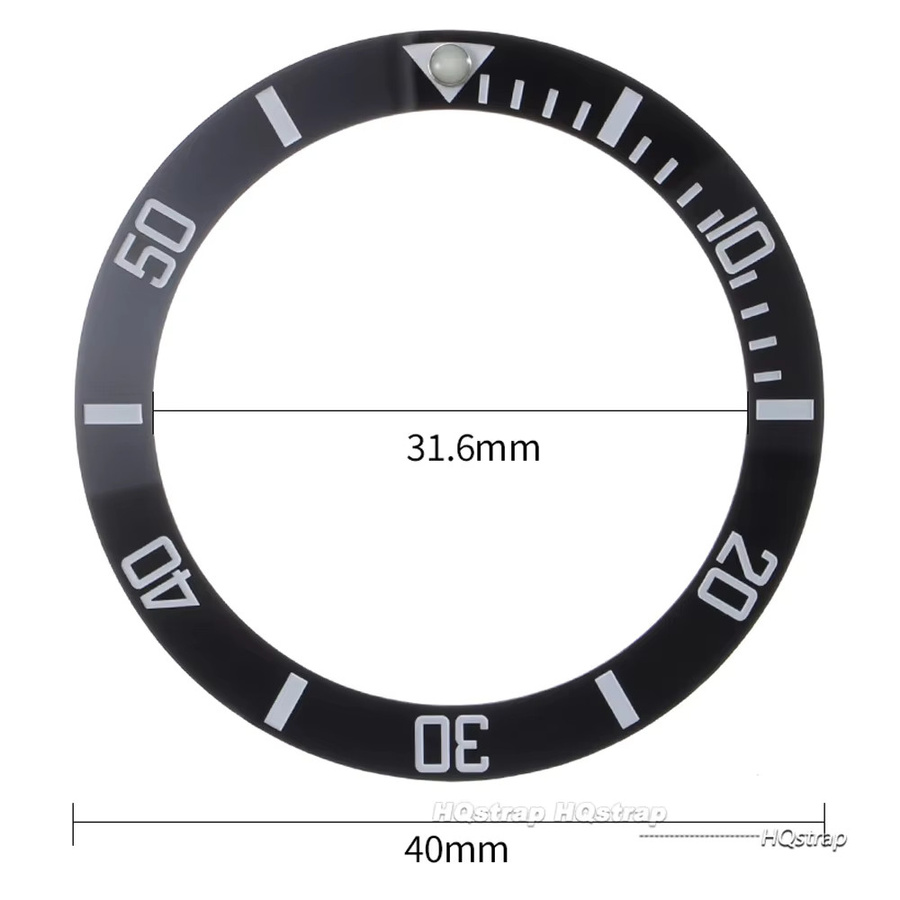 HQSTRAP Uhrenlünette Keramik, Schwarz, 40 mm, Unisex - Bild 2