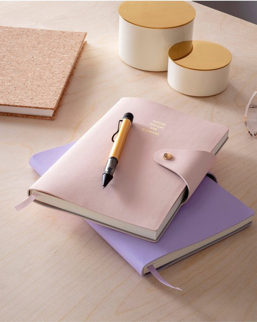 Notizbuch Heine Home in Rosé mit Softcover aus Kunstleder, A5, liniertes Papier mit extra Lesezeichen - Bild 1