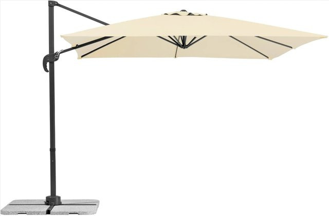 Schneider Ampelschirm Rhodos Junior in Beige mit Kurbelmechanik, B/T/H: 270 x 270 x 240 cm - Bild 1