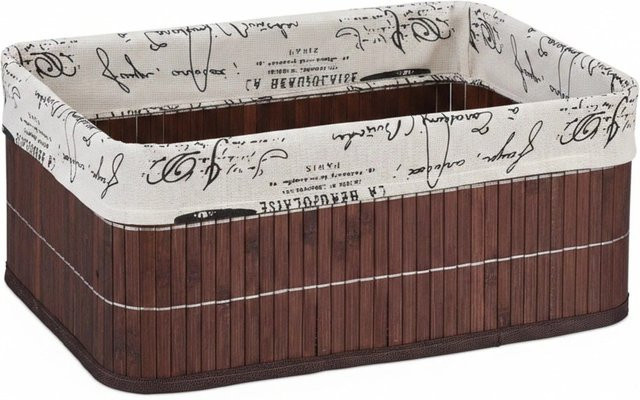 Relaxdays Aufbewahrungskorb aus Bambus in Braun, faltbar, B/T/H: 38 x 16,5 x 28,5 cm - Bild 1