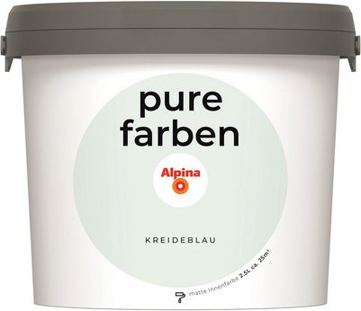 Alpina Wandfarbe Pure Farben Kreideblau matt 2,5 l - Bild 1