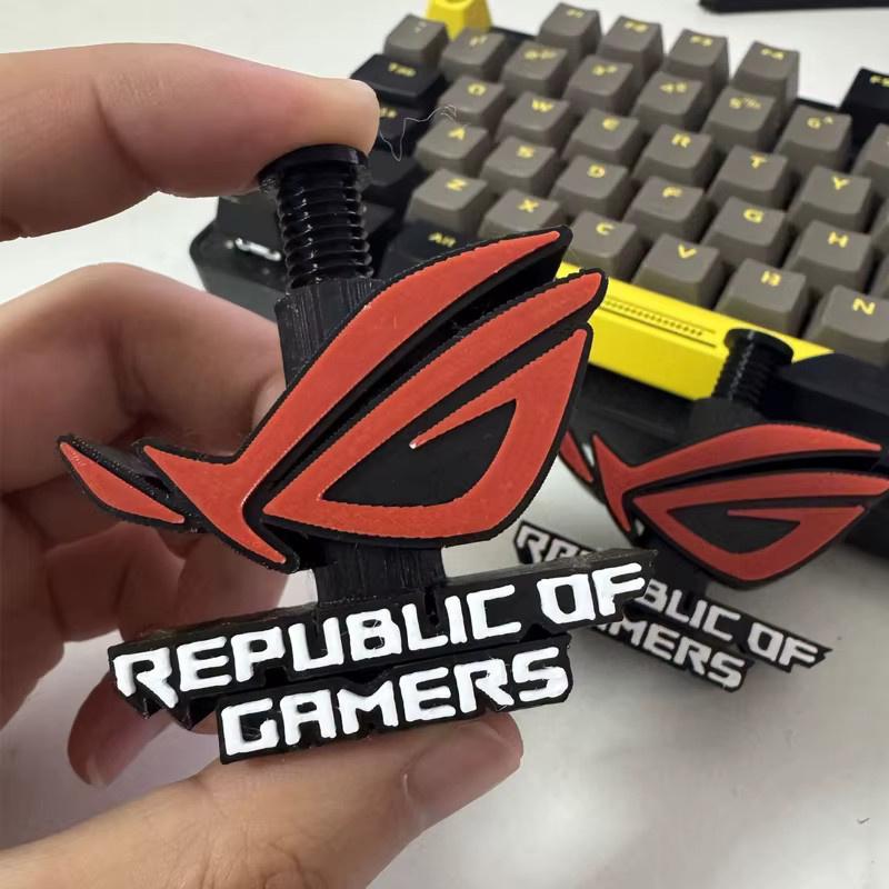 Personalisierter Asus ROG Logo Grafikkarten-Heber, einstellbare GPU-Halterung für deinen PC, 3D-gedruckt, Schwarz/Weiß - Bild 2