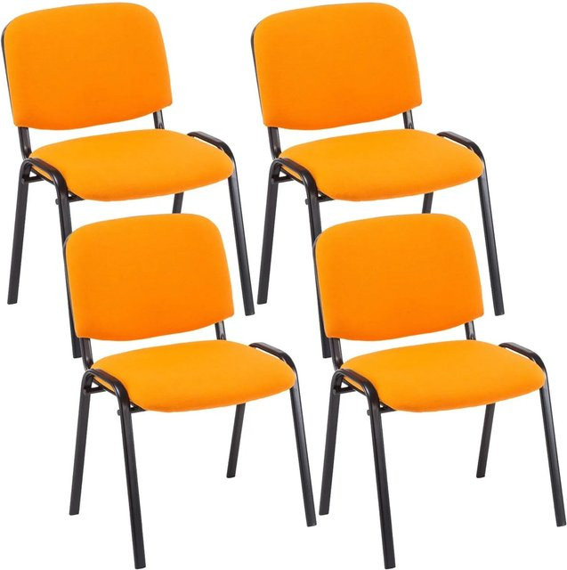 4er Set DELUKE ZAGREB Besucherstühle aus Stoff in Orange, Konferenzstühle und Bürostühle, B/T/H: 53 x 53 x 83 cm - Bild 1