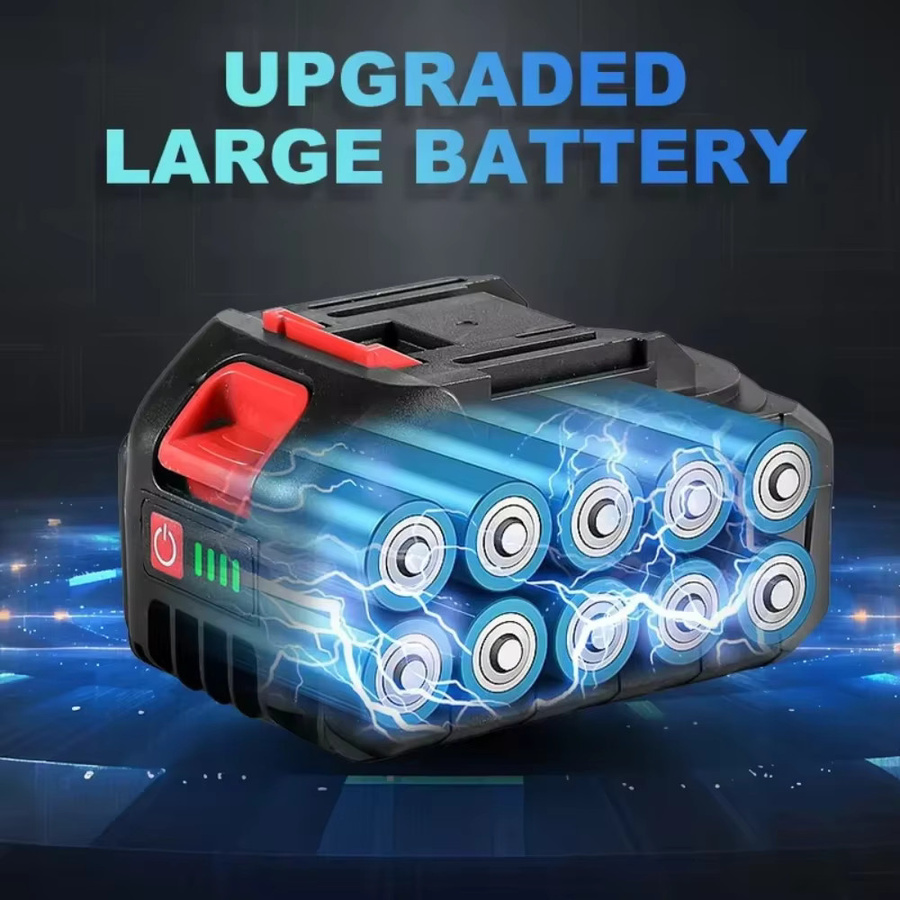 Hochleistungs-Lithium-Ionen-Akku mit Kapazitätsanzeige für Makita Elektrowerkzeuge, Farbe: Schwarz - Bild 2