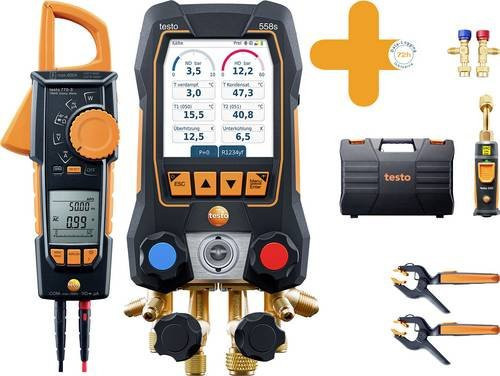 Testo Smart Vakuum Set 0564 4558 in Schwarz zur Messung von Temperatur und Druck mit Stromzange - Bild 1