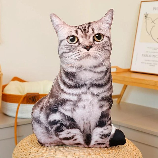 Kidsly Katzen Plüschtier, Grau, 48cm - Bild 1