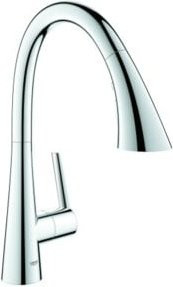 Grohe Spültischmischer Zedra SmartC in Chrom mit herausziehbarer Brause und schwenkbarem Auslauf - Bild 1