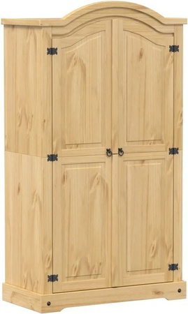 vidaXL Kleiderschrank Corona aus Massivholz Kiefer in Braun, B/T/H: 102 x 52 x 186 cm