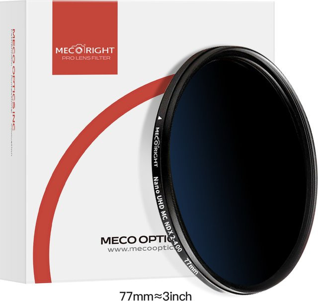 Meco ND2-400 Variabler ND-Filter Neutraldichte 16-100 für Canon Sony Nikon Fuji Objektive in Schwarz - Bild 1